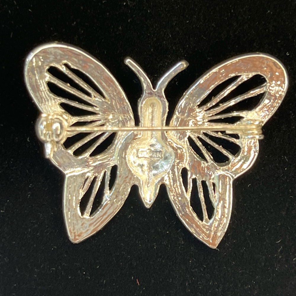 Brooch Rhinestones Butterfly Pin by Romen - Picture 3 of 5